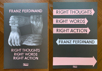 FRANZ FERDINAND Right Thoughts 2-sided 12x18 Concert Poster 2013 PROMO ONLY Tour