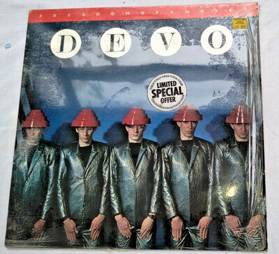 DEVO "FREEDOM OF CHOICE" VIRGIN UK VINYL LP 1980 W/ GIANT POSTER V2162