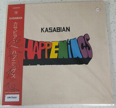 Kasabian LP Ltd Obi Strip SIGNED Happenings Red Vinyl