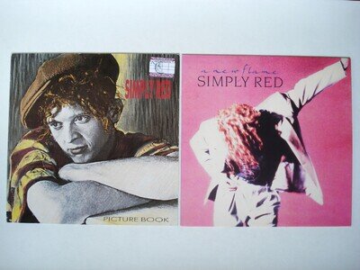 Simply Red 2 x LP Vinyl Records Job Lot Picture Book + A New Flame