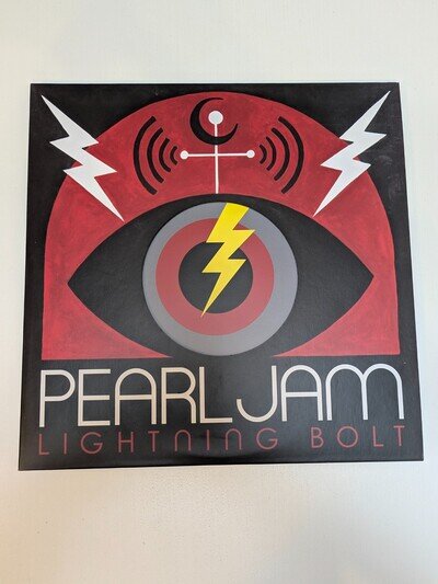 pearl jam lightning bolt LP vinyl with stickers and gatefold sleeve and book