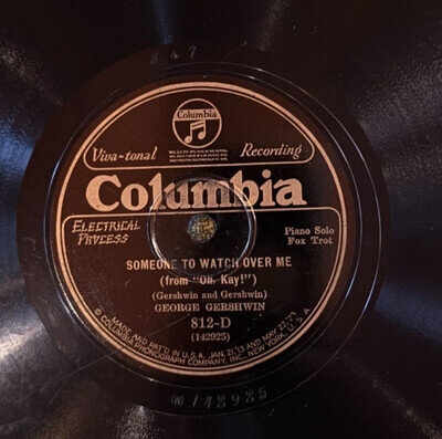 Columbia 812D GEORGE GERSHWIN Someone To Watch Over Me - Jazz 78rpm 1926 E-
