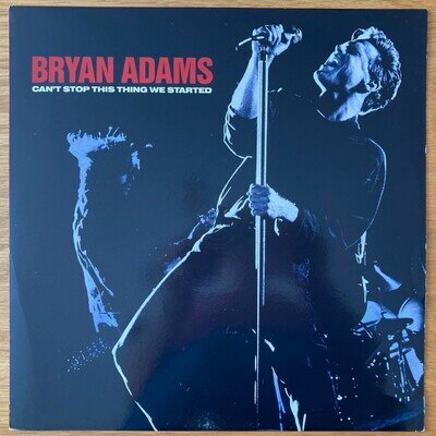 BRYAN ADAMS: CAN’T STOP THIS THING WE STARTED, 1991 UK ETCHED 12” SINGLE NEW/UNP