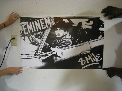 Eminem Poster 8 Mile Black and White In A Car