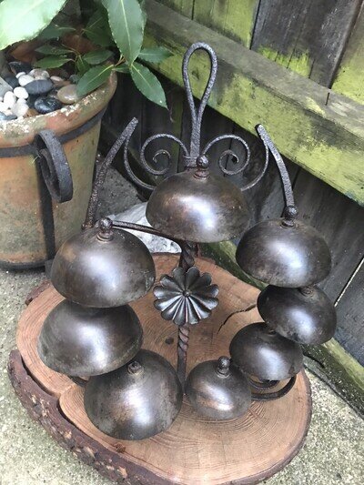 Antique Tuning bells xylophone bronze copper musical wrought iron arts & crafts
