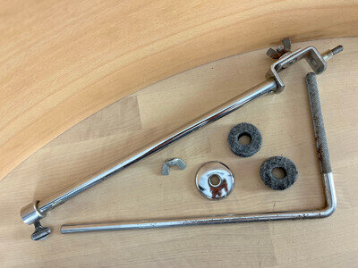 GRETSCH 50s 60s Vtg CYMBAL L-ARM Telescoping Ride Mount Holder Part Round Badge