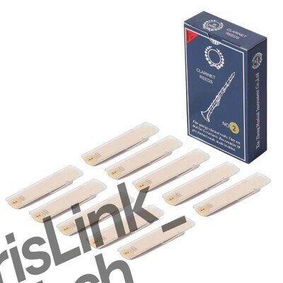 JU64 10pcs Tone Clarinet Reeds: 1.0-3.5 Strength, Thinner Tip & Unfiled Cut