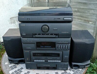 Pioneer XR J11 stero with PL-J210 turntable and speakers STEREO STACK SYSTEM
