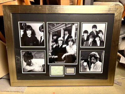 Attic Find – Rolling Stones Autographs display inc Brian Jones - COA