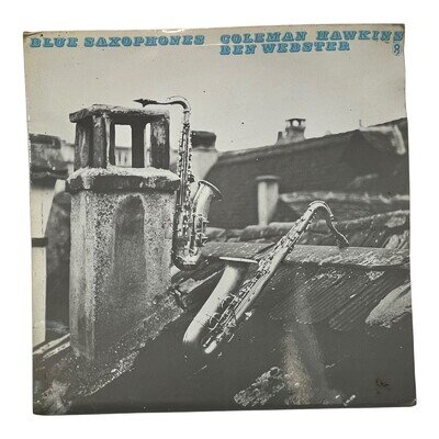 Coleman Hawkins Ben Webster Blue Saxophones LP World Record Club Vintage Jazz