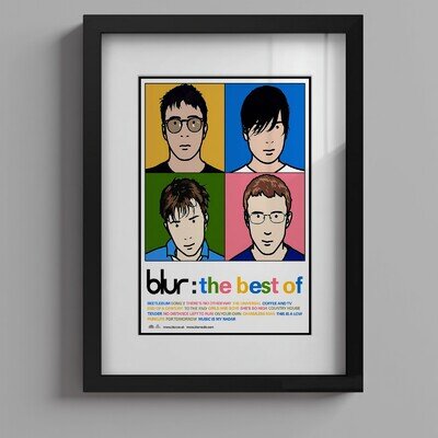 Blur - The Best Of Promo Poster Damon Albarn Three FRAMED PRINTS Options
