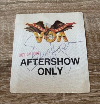Sammy Hager Signed Backstage Pass 1984