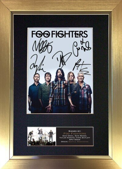 #597 FOO FIGHTERS No2 Rare Signed CD COVER MOUNTED A4 Autograph ReproPrint