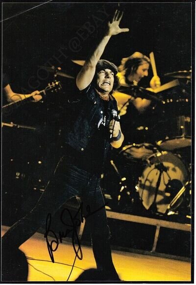 AC/DC Back in Black BRIAN JOHNSON Thunderstruck Hells Bells TNT Autograph SIGNED