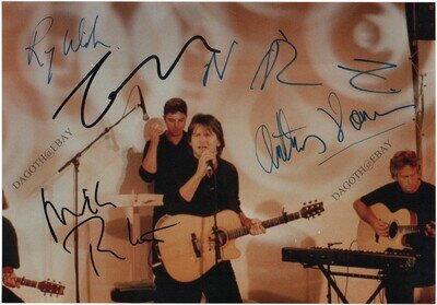 GENESIS Photo FULLY SIGNED - Mike Rutherford Tony Banks Land Confusion AUTOGRAPH