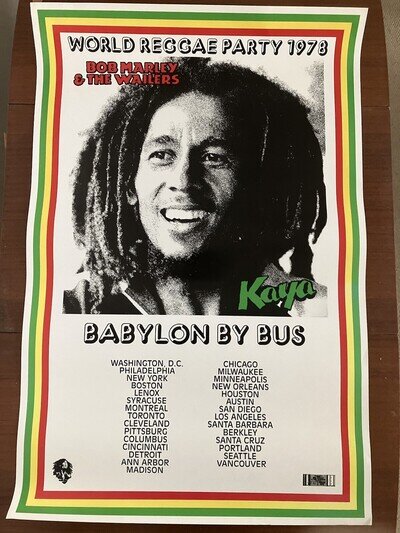Vintage Bob Marley Concert Poster