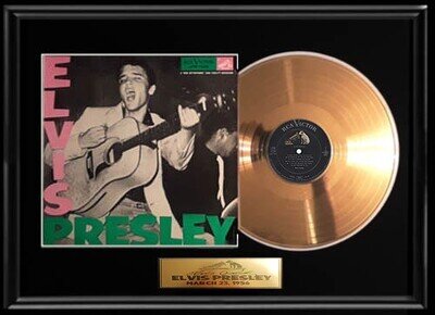 ELVIS PRESLEY LPM-1254 DEBUT LP GOLD RECORD W-PRINTED SIGNED AUTOGRAPH RARE!