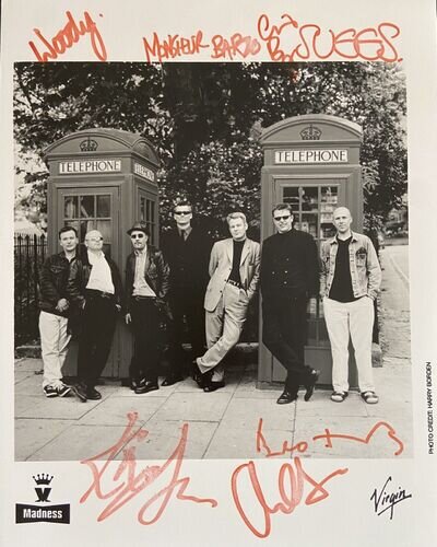 Madness Signed Photo - Reprint - Autograph - 8 X 10” Print - Suggs - Chas - Ska