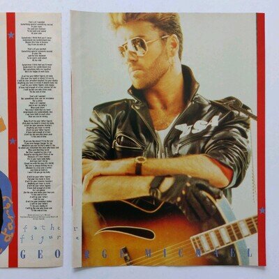 GEORGE MICHAEL - Father Figure Lyrics - Smash Hits UK Poster A4 Size (1988)