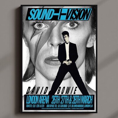 Bowie - Sound & Vision Tour London Concerts Poster MULTI-PRINT 3 FRAMED Options