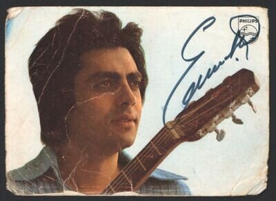 Postcard Enrico Macias, Original signed Autograph, Fan Club