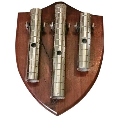 Antique J.C. Deagan 3 Tone Wall Mount Military Dinner Call Bell Nickel Pl Chimes