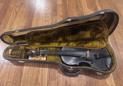 Antique Lion Head Violin / Fiddle With Case Full Size