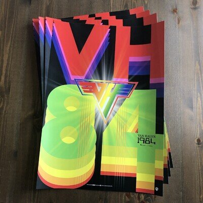 A3 Van Halen 1984 Vinyl Album Poster 5150 OU812 Fair Warning Diver Down Concert