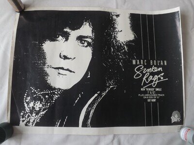 MARC BOLAN T.REX PROMOTIONAL POSTER FOR SUNKEN RAGS 24inch X 17inch