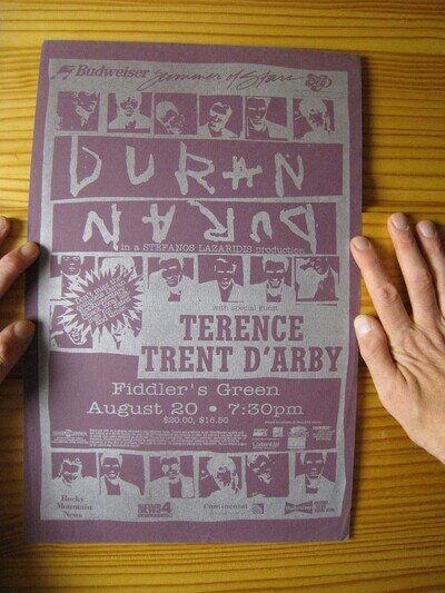Duran Poster Concert Terence Trent D'Arby August 20