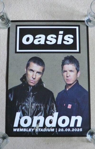 Oasis Official Tour Poster London, Wembley Stadium 28th September Live'25 A2