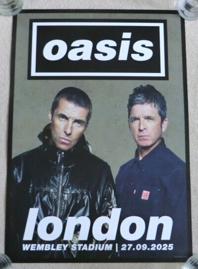 Oasis Official Tour Poster London Wembley Stadium 27th September Near New.