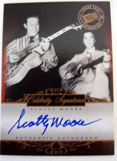 Elvis Presley Press Pass "Scotty Moore" Authentic Autograph Celebrity Signature