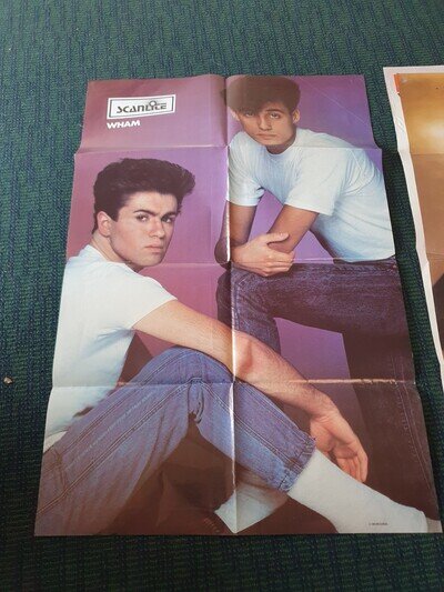 wham 1980s scanlite CBS RECORDS PROMO folded poster memorabillia