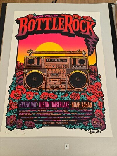 Bottlerock Festival poster 2025 Napa Valley Ames Artist's edition S/N only 75!