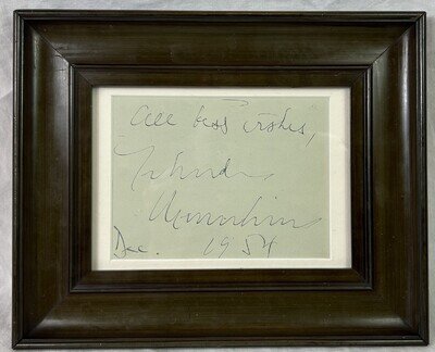 Vintage Yehudi Menuhin Violinist Autograph, Plus Carmen Prietto Opera Singer