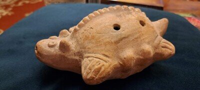 Large Clay Turtle Ocarina Flute 4 Holes, Pre-Hispanic Mexico Replica