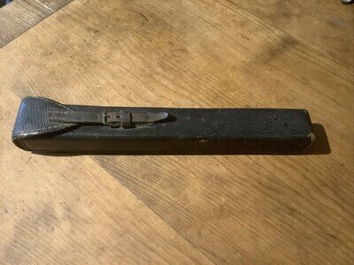 Antique Leather Instrument Case, Buckle Fastener, Possibly Piccolo? 12” X 1 1/2