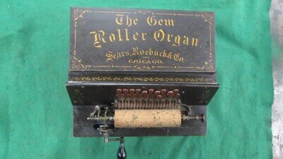 The Gem Roller Organ Hurdy Gurdy Great Original Condition Estate Find