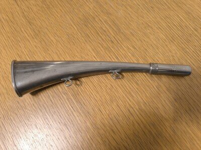 Vintage Large 11in Beater/Warning Horn Nickel Plated Brass Horn.