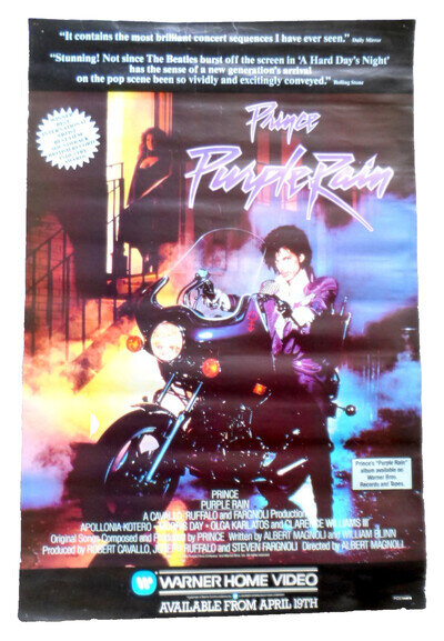 Original.1984 Prince. Purple Rain Poster. -Warner Brothers 1984 launch