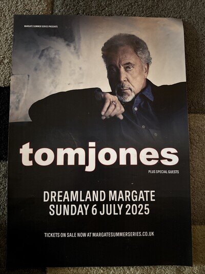 Tom jones Concert Poster Margate Kent 2025