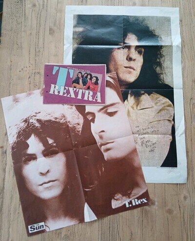 Marc Bolan T.REX Posters '72 JACKIE THE SUN + A to Z JACKIE booklet. COLLECTION