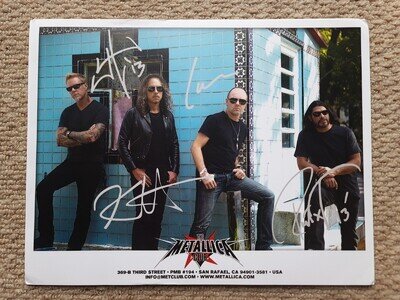 Metallica Collectable - 8" x 11" fan club poster card With Printed Autographs