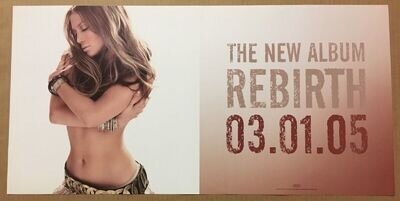 JENNIFER LOPEZ Rare VINTAGE 2005 PROMO POSTER BANNER w/ DATE of Rebirth CD 24x12