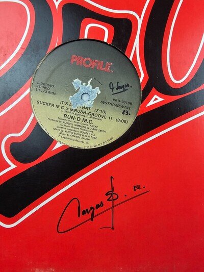 Run-D.M.C. It's Like That / Sucker M.C.'s (Krush-Groove 1) w/ 2 Autograph Signed