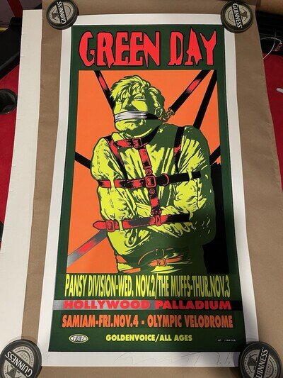 Green Day Hollywood Palladium 1994 TAZ Silkscreen Poster 209/400 Signed