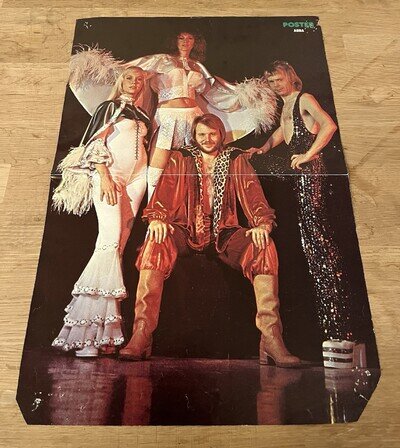 ABBA 1975 Status Quo Swedish Poster Music Magazine 1970s Vintage