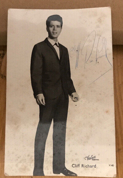 Cliff Richard signed, original postcard autograph