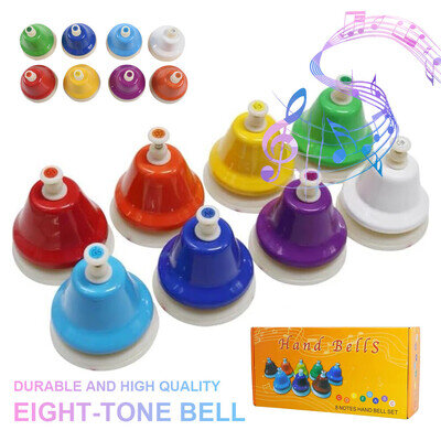 8Pcs Colorful Hand Percussion Bells Hand Bells for Classroom Adults Children UK.